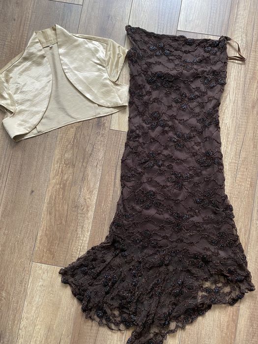 Sukienka wizytowa brązowa