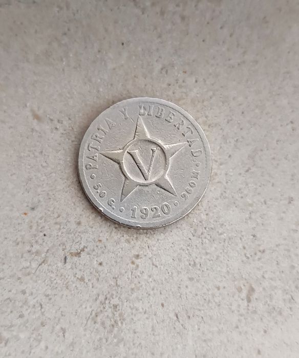 Moeda antiga de 1920 Cuba