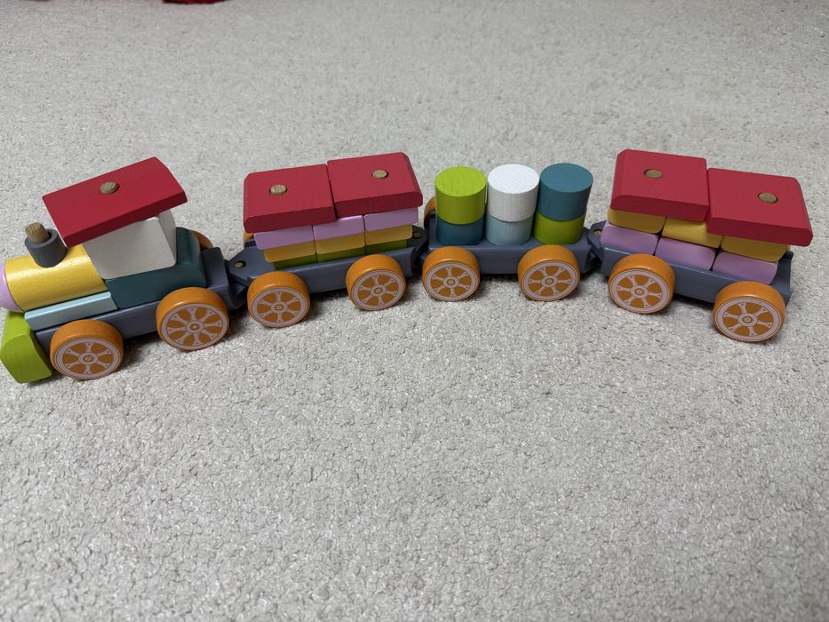 Паровозик деревʼяний Cubika паровоз