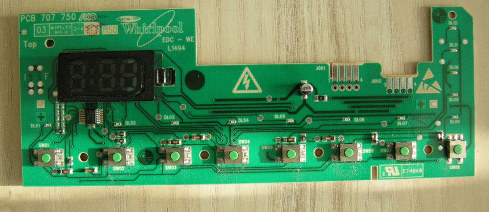 Wyświetlacz pralki Bosh WOT 20255 PL