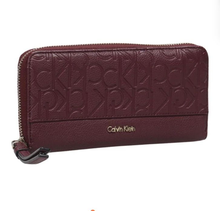 Bordowy portfel Calvin Klein niemiecki jak nowy duży na ekspres jedyny taki w Polsce