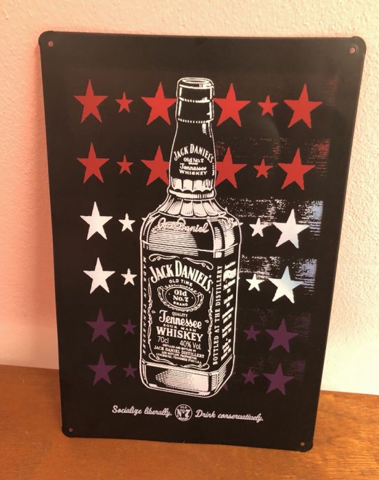 JACK DANIELS - Placa Matrícula Decorativa Metal