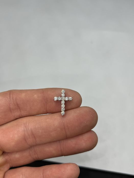 Крестик с бриллиантами 0.66ct крест золото 585