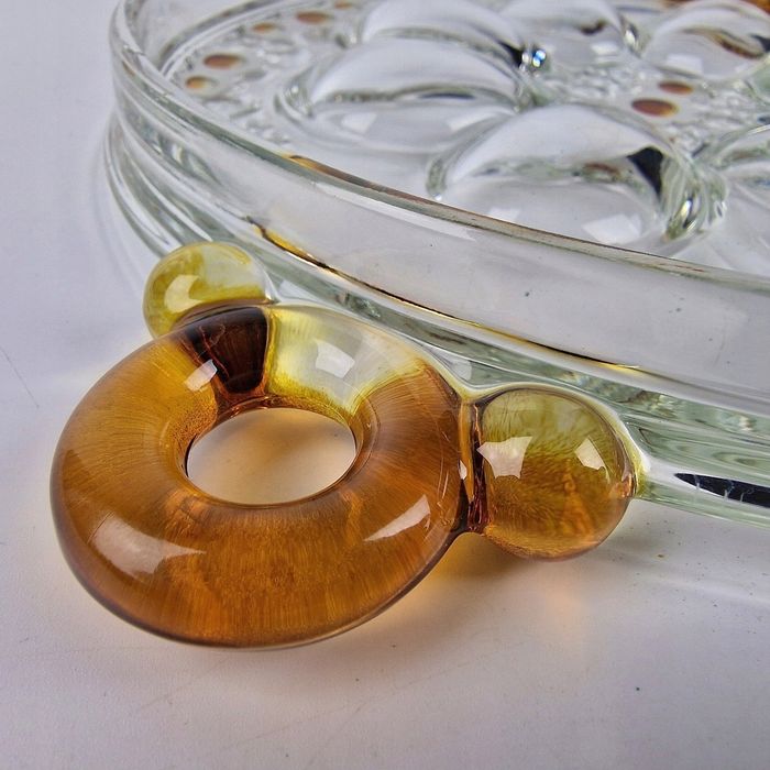 Piękna Patera na jajka Vintage Walther Glas Lata 70
