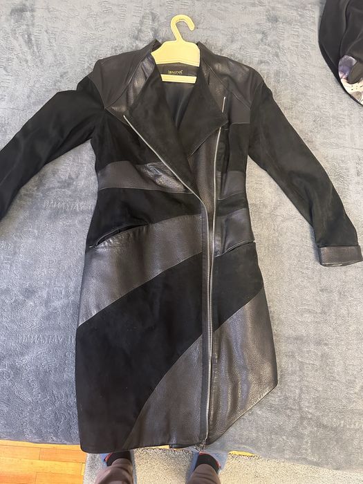 Плащ кожа замша. Новый, размер s