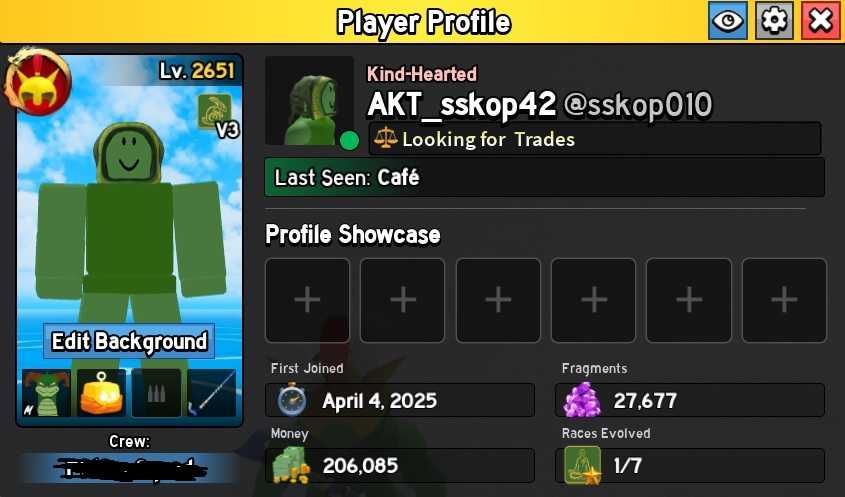 Акаунт blox fruits з 3 морем