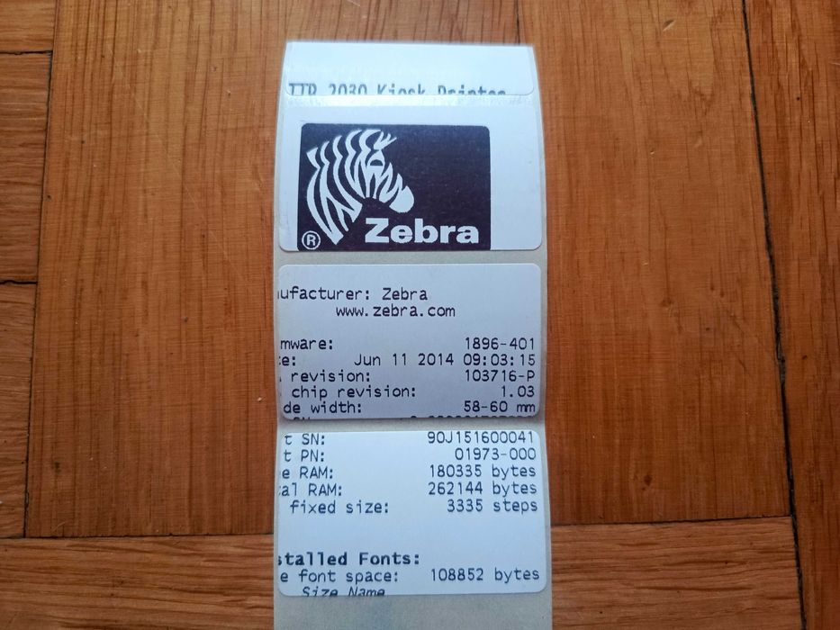 Kioskowa drukarka termiczna etykiet paragonów biletów Zebra TTP2030