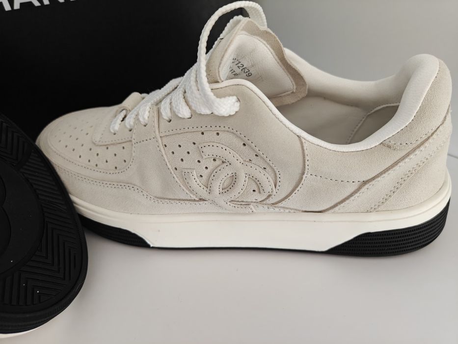 Chanel interlocking CC zamszowe sneakersy r.39 skóra naturalna