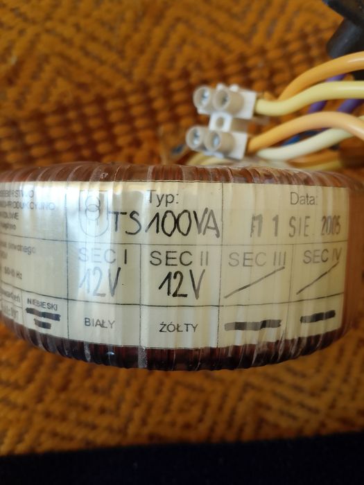 Transformator toroidalny 2*12V 100VA