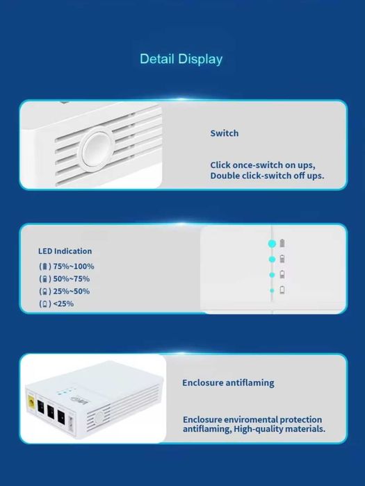 Mini UPS безперебійник для роутера WGP Optima 302 27W 13500Mah