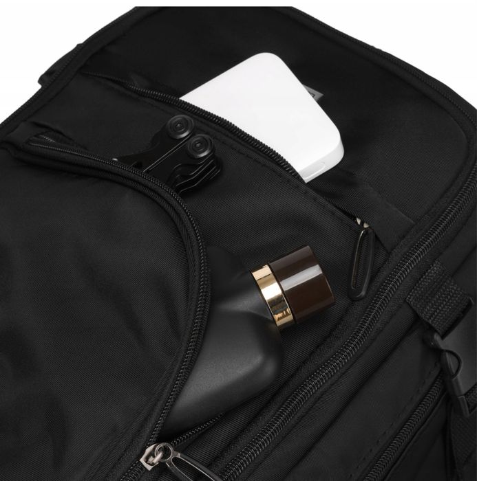 Plecak bagaż podręczny 40×20×25 cm – czarny plecak do samolotu