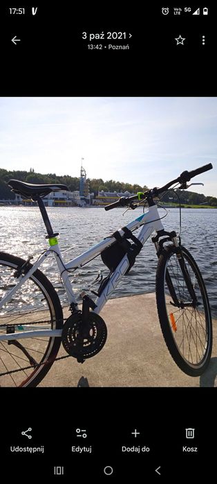 Rower Kross Evado 1.0 biało seledynowy rama 19 (L) koła 28