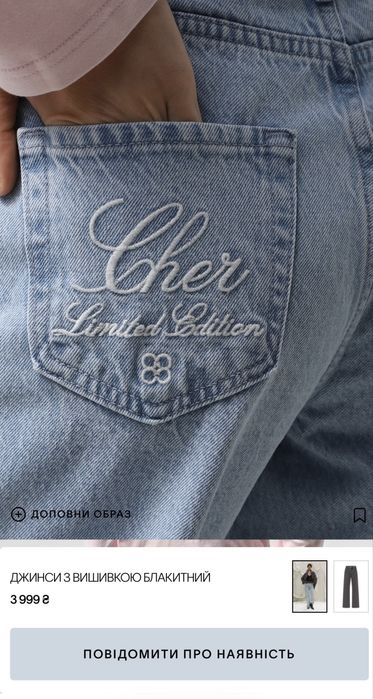 ДЖИНСИ З вишивкою блакитні cher 17