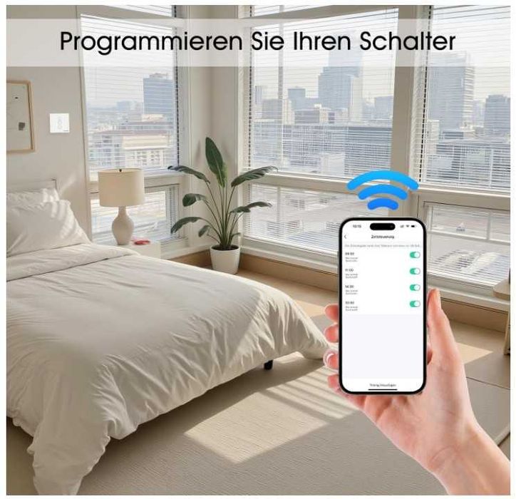 Dotykowy, szklany sterownik rolet Wifi HEUXGIR