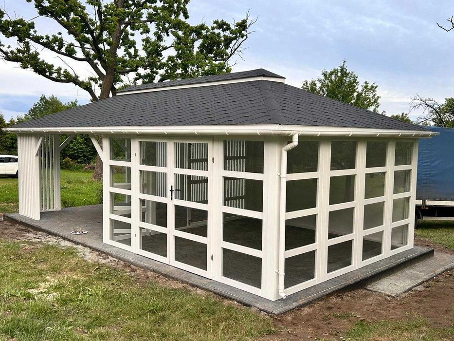 Altana ogrodowa z tarasem Ogród zimowy z altaną 8x4