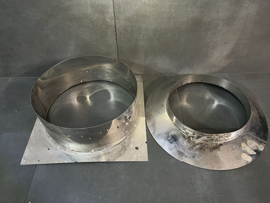 Zakonczenie komina i opaska zaciskowa