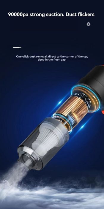Mocny ręczny  odkurzacz samochodowy bezprzewodowy auto dom laptop 2W1