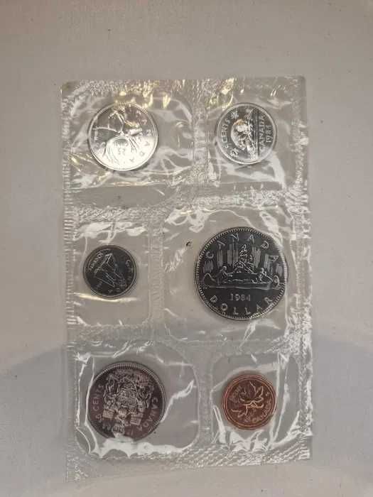 Conjunto 6 moedas canada 1984 ainda no saco original