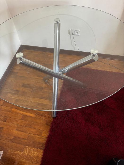 Mesa de vidro sala redonda