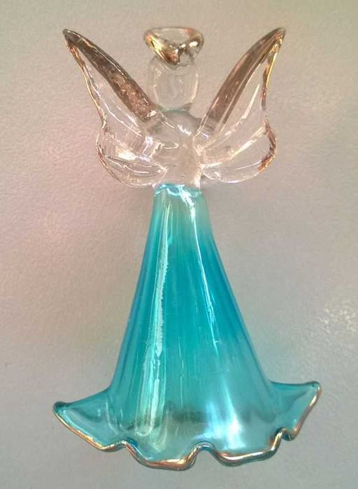 Figurki Aniołków Figurka Aniołek szklany stojący modlący się 8cm