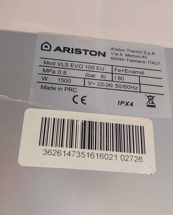 Termoacumulador ARISTON Velis Evo 100 (100 L - 8 bar)