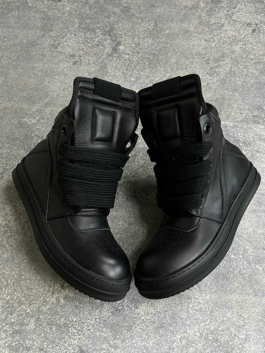 Rick Owens Geobasket Ramones jumbo laces чорні кеди archive кеды 43 41