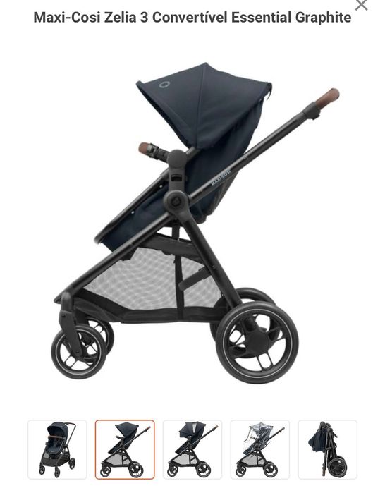 Carrinho bebé Maxi-cosi Zélia 3 Convertível Essential Graphite