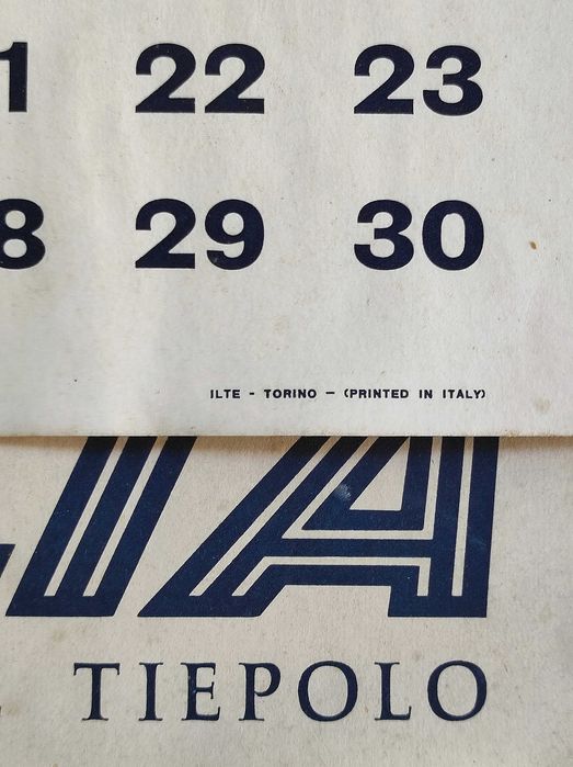 Calendário companhia aérea Alitalia alegoria mito céu Tiepolo (1961)