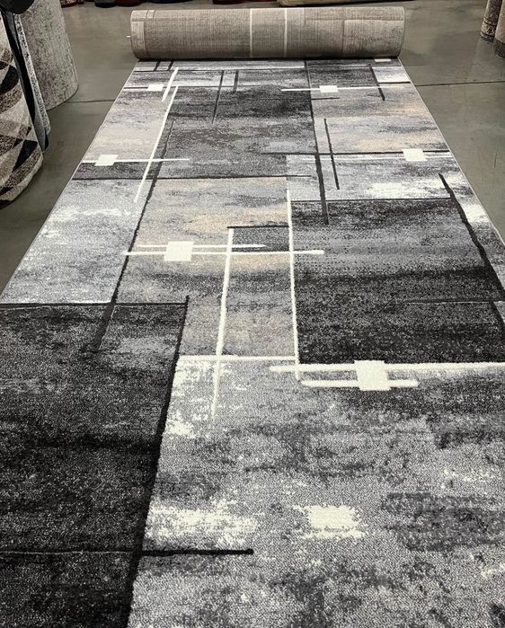 Килим безворсовий Сірий ковер Однотонний ковер Доріжка коврик Склад