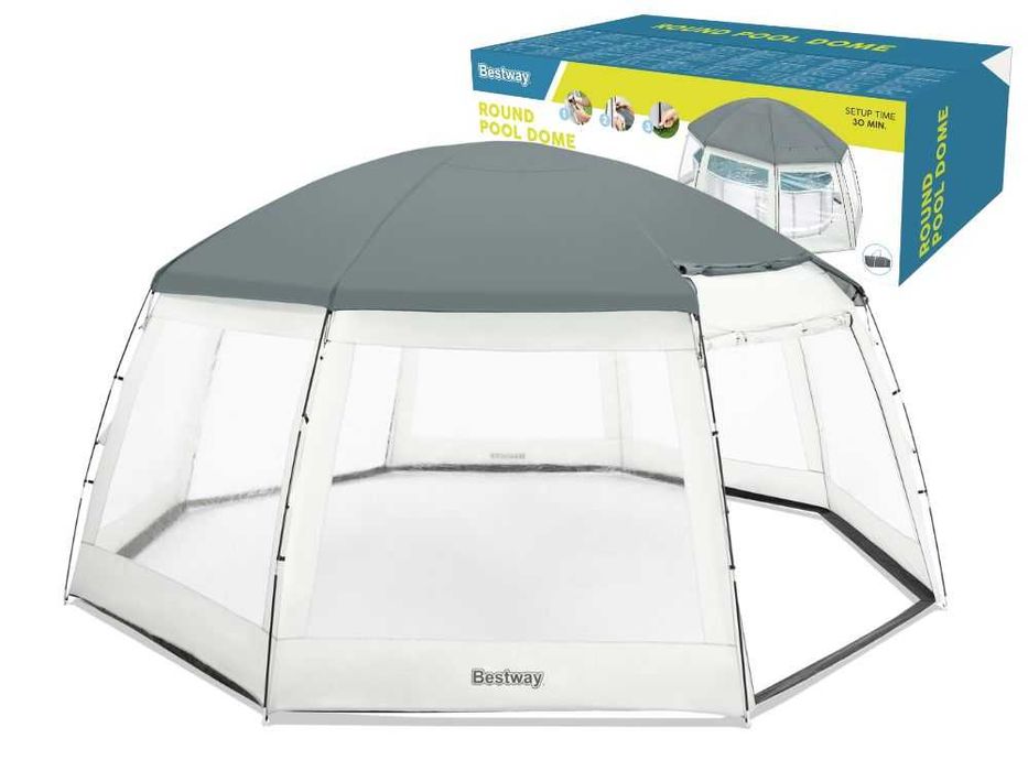 Защитный купол для бассейна INTEX Bestway 58612 Размер 600х600х295 см