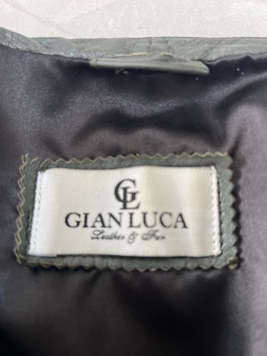 Gian luca / ochnik damska oliwkowa kurtka skórzana