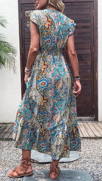 NOWA damska letnia sukienka maxi w stylu boho, rozm. M/L