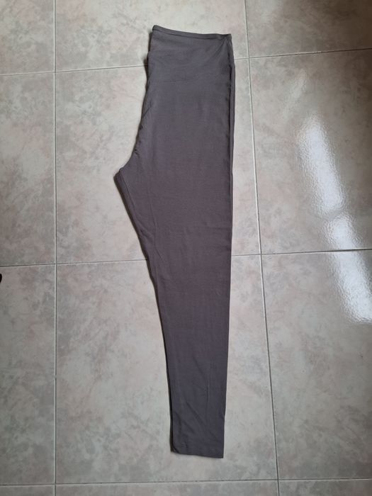 Leggings cinzentas XL cintura subida