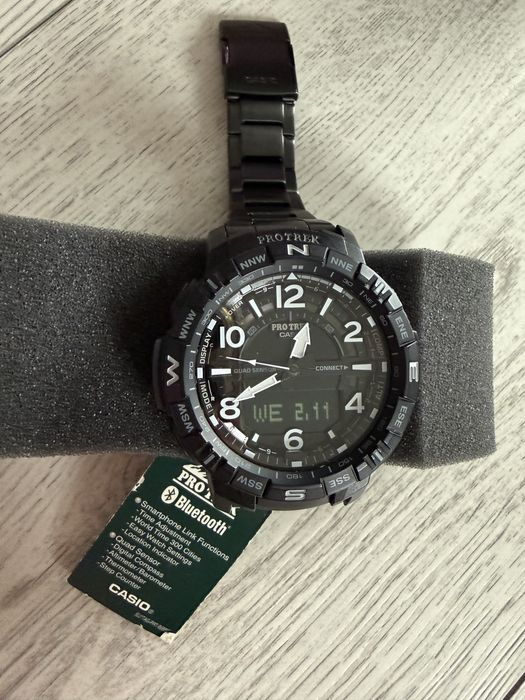 Casio Protrek Quad Sensor Bluetooth Sync Titanium