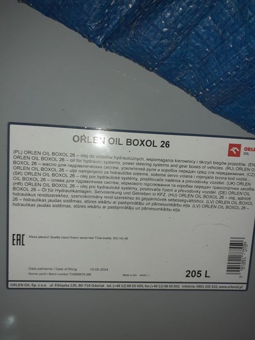 Olej hydrauliczno-przekładniowy BOXOL26