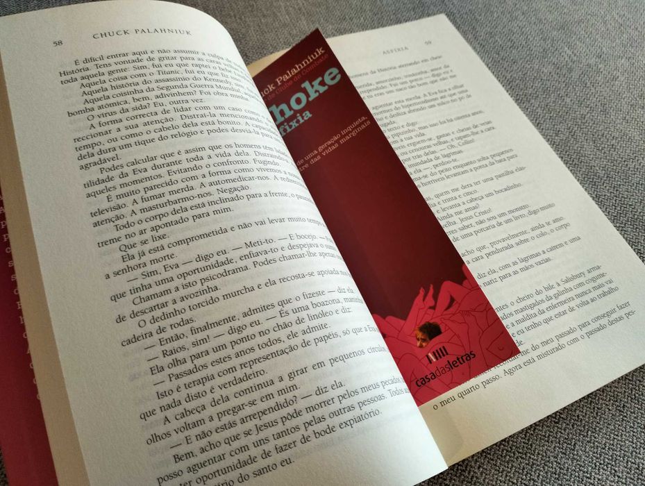 Livro "Choke - Axfixia" de Chuck Palahniuk
