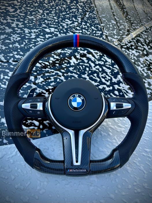 Карбон М руль + (ОРИГИНАЛ airbag, подогрев, вибро) БМВ Ф30 Ф15 Ф25 Ф10