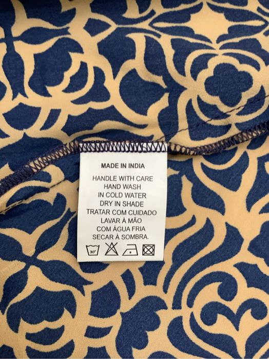 Vestido traçado azul / beje novo