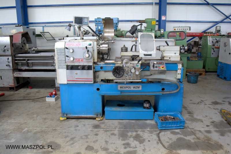 Tokarka uniwersalna TUB 40 x 1000 r.b 2009 MEXPOL z odczytami ACU-RITE i płynną regulacją obrotów.