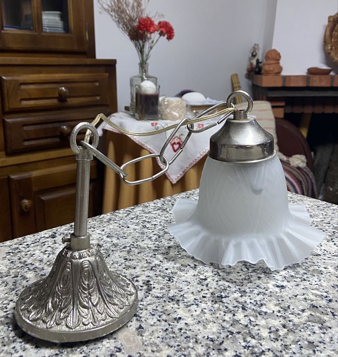 Candeeiro de tecto pasta de vidro