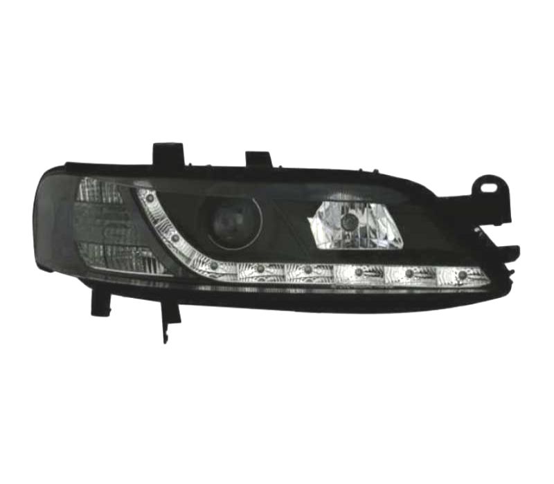 FARÓIS FRONTAIS LUZ DIURNA LED PARA OPEL VECTRA B 95-98 FUNDO PRETO