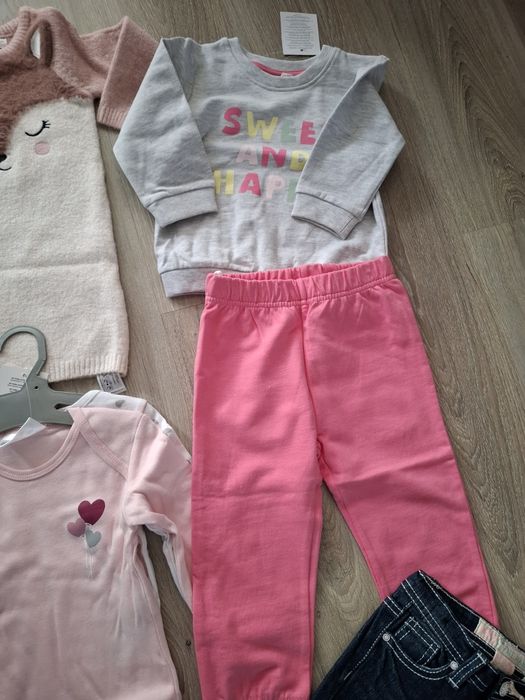 86 92 zestaw paka komplet nowych ubranek ciuchów dla dziewczynki