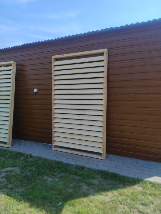Żaluzje ogrodowe tarasowe Nieruchome Deseczki Ścianka Panel WYMIAR