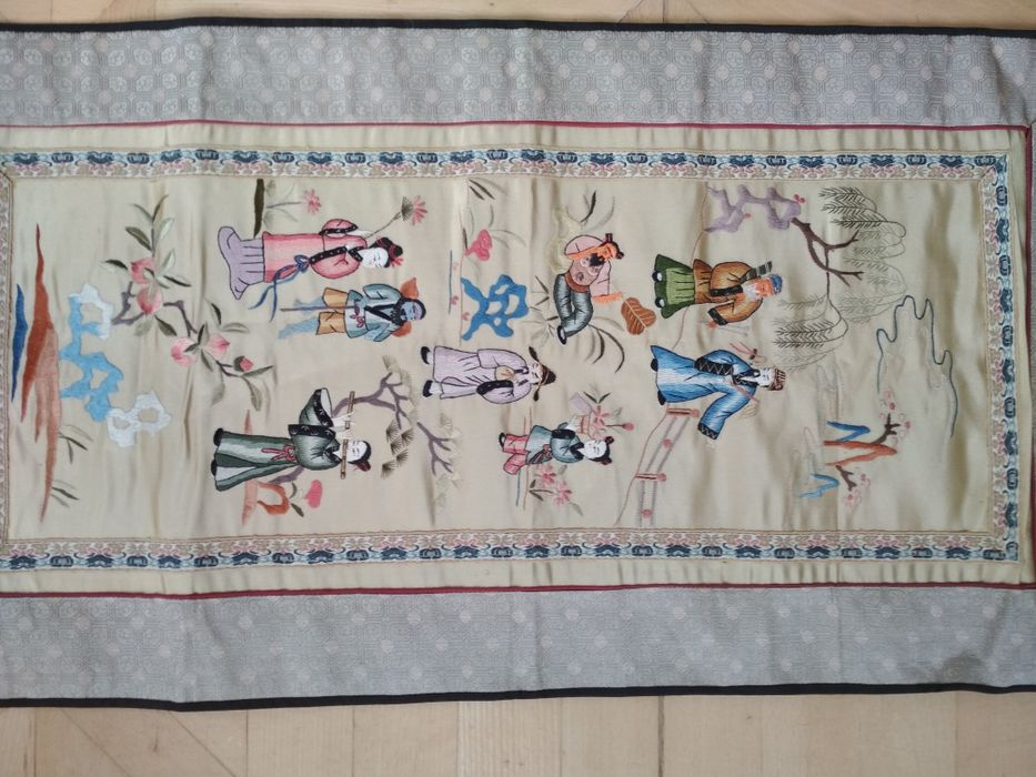 Старинная китайская вышивка картина.