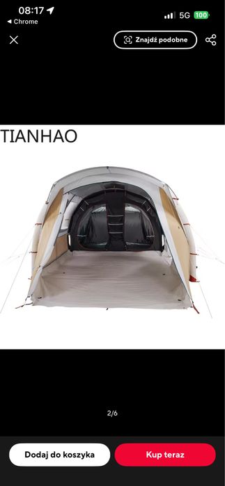 Namiot Decathlon 6.3 air  fresh&black bardzo duzy