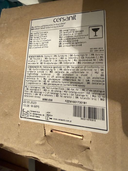 NOWA Szafka wiszaca lazienkowa z lustrem Cersanit Moduo 40