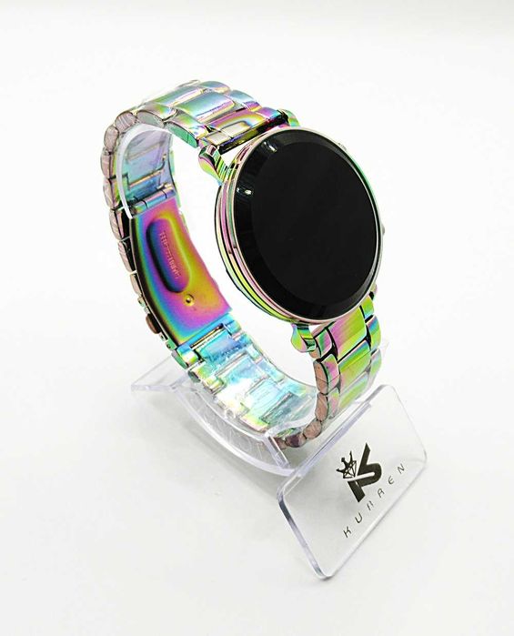 Zegarek damski prezent stal chirurgiczna benzyna duża tarcza LED ZG181