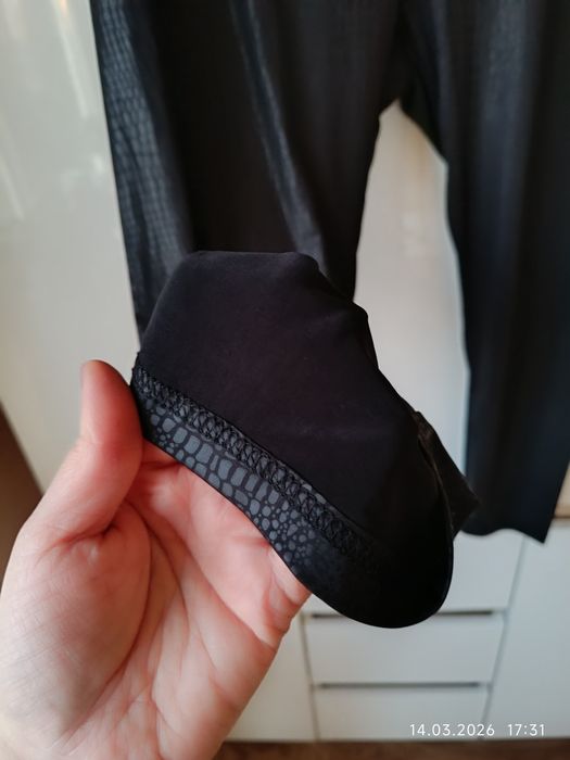 Czarne legginsy zwierzęcy wzór r 48 50