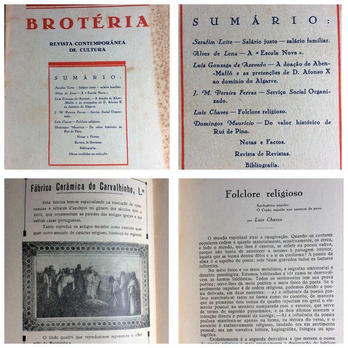 Brotéria. Revista Contemporânea de Cultura. 6 fasc. 1932. Ver sumário