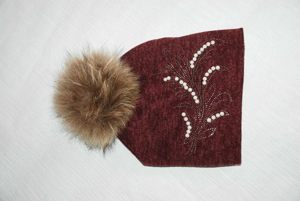 Помпон балабон на шапку для детской шапки мех енот енотовый на шапку